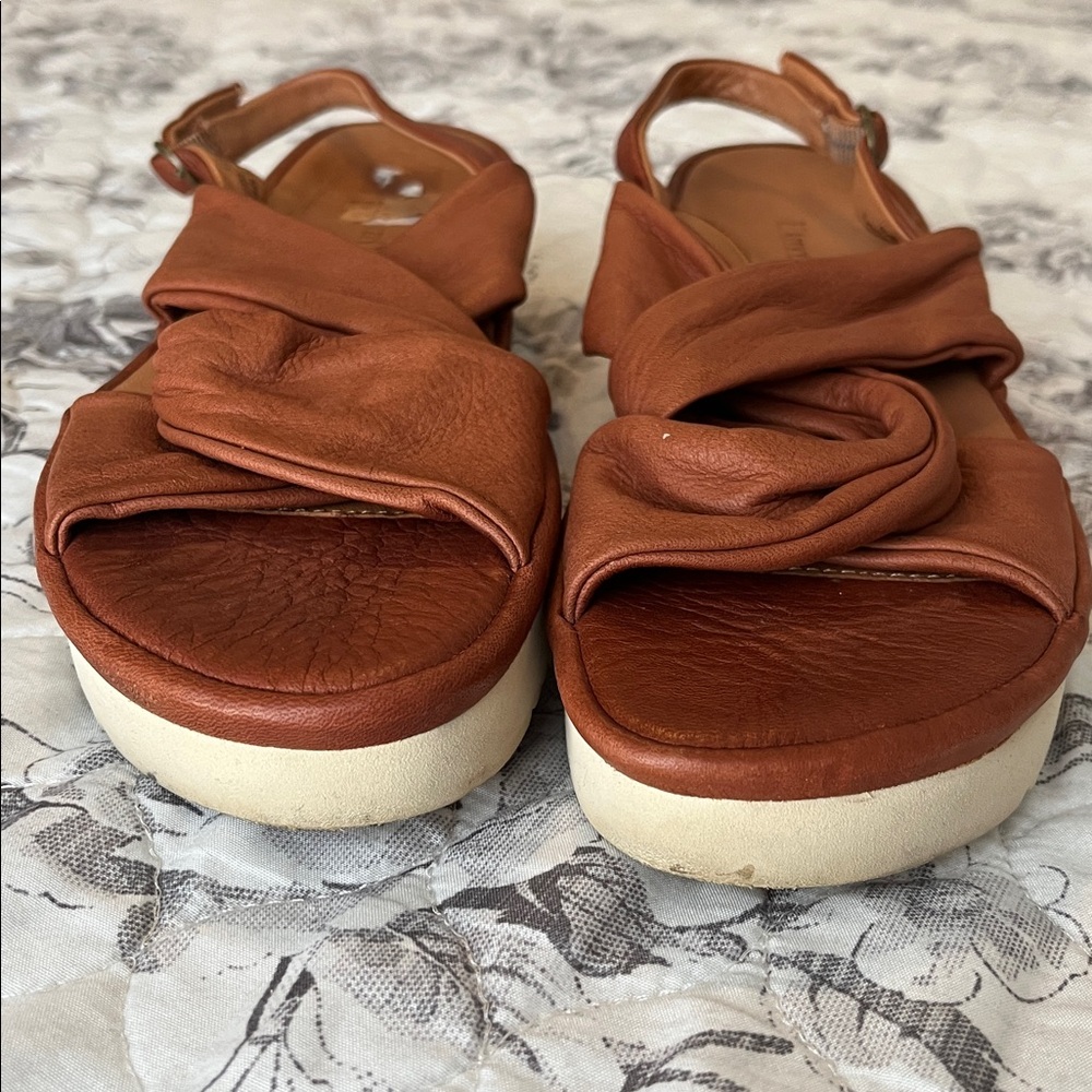 L’Armour Des Peds Women's Brown Leather Sandals - Picture 5 of 7